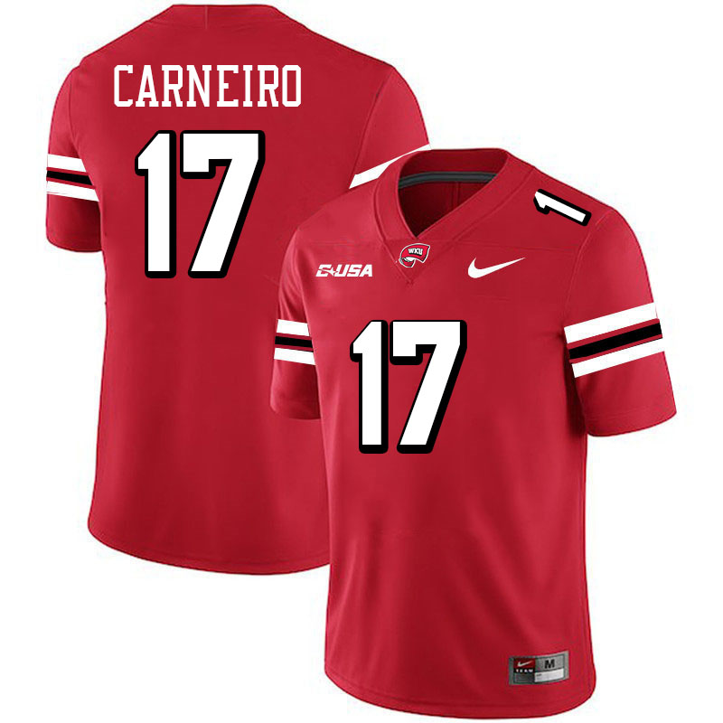 Lucas Carneiro WKU Jersey,Western Kentucky Hilltoppers #17 Lucas Carneiro Jersey Youth-Red